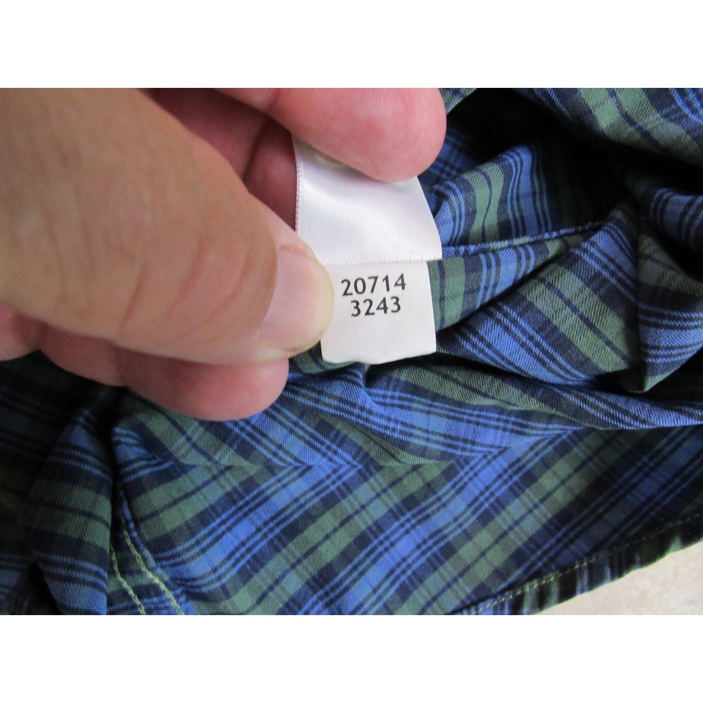 Southern Tide Intercoastal Shirt Mens XXL Blue Green Plaid Nylon Stretch 20714 - Picture 4 of 8